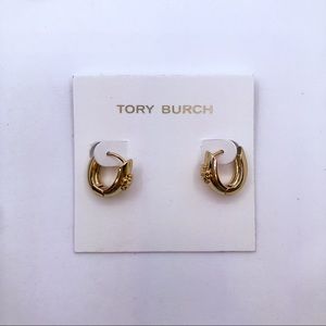 NIB Tory Burch Kira Huggie Hoop Earrings
